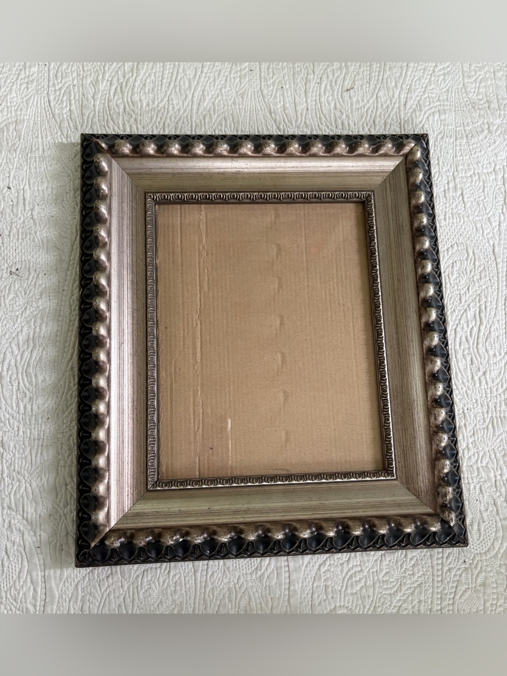 Ornate Deep Silver and Blackish Decorative Picture Frame - large